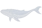 A precision-cut aluminum humpback whale silhouette weathervane displayed on a black background. The whale features detailed cuts representing its flippers, tail, and iconic bumps.